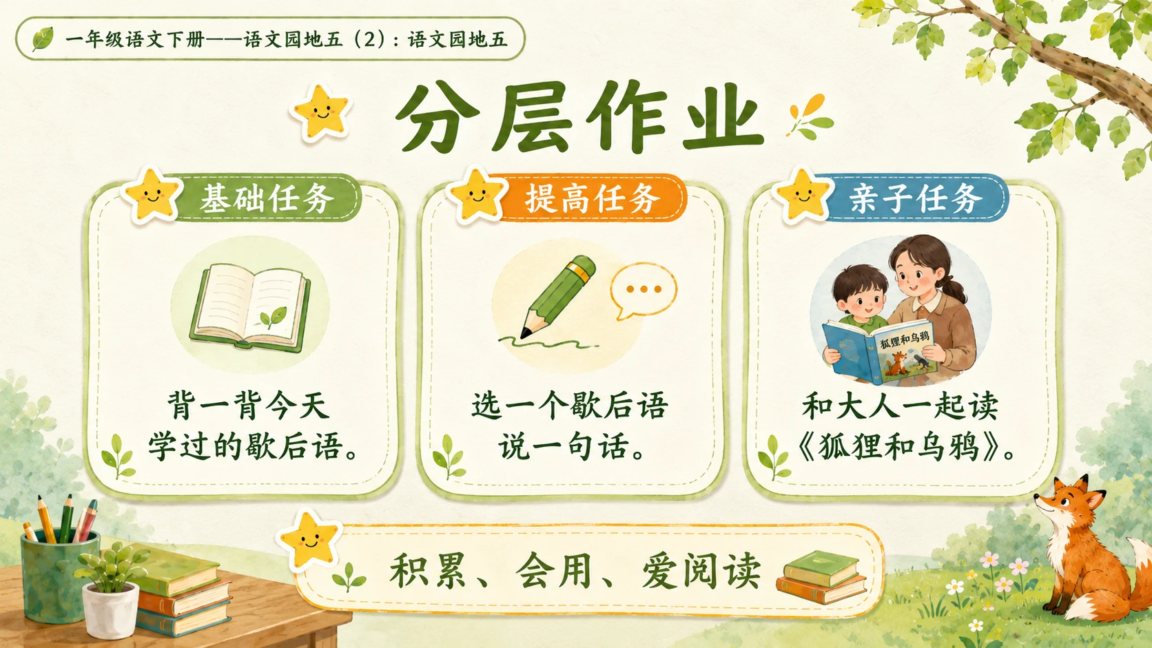 小学六年制统编教材系列课件——一年级语文下册：语文园地五（2） - 预览图16