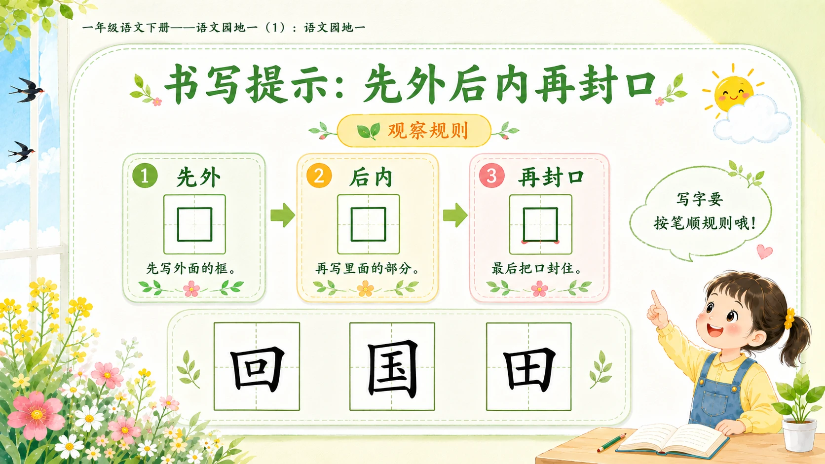 小学六年制统编教材系列课件——一年级语文下册：语文园地一（1） - 预览图11