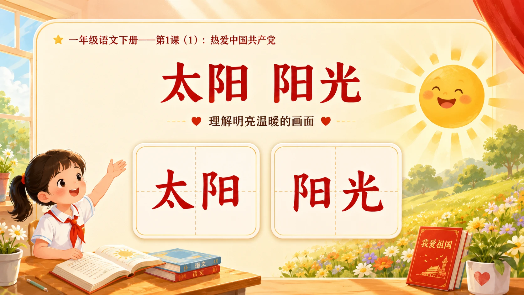 小学六年制统编教材系列课件——一年级语文下册第1课（1）：热爱中国共产党 - 预览图7
