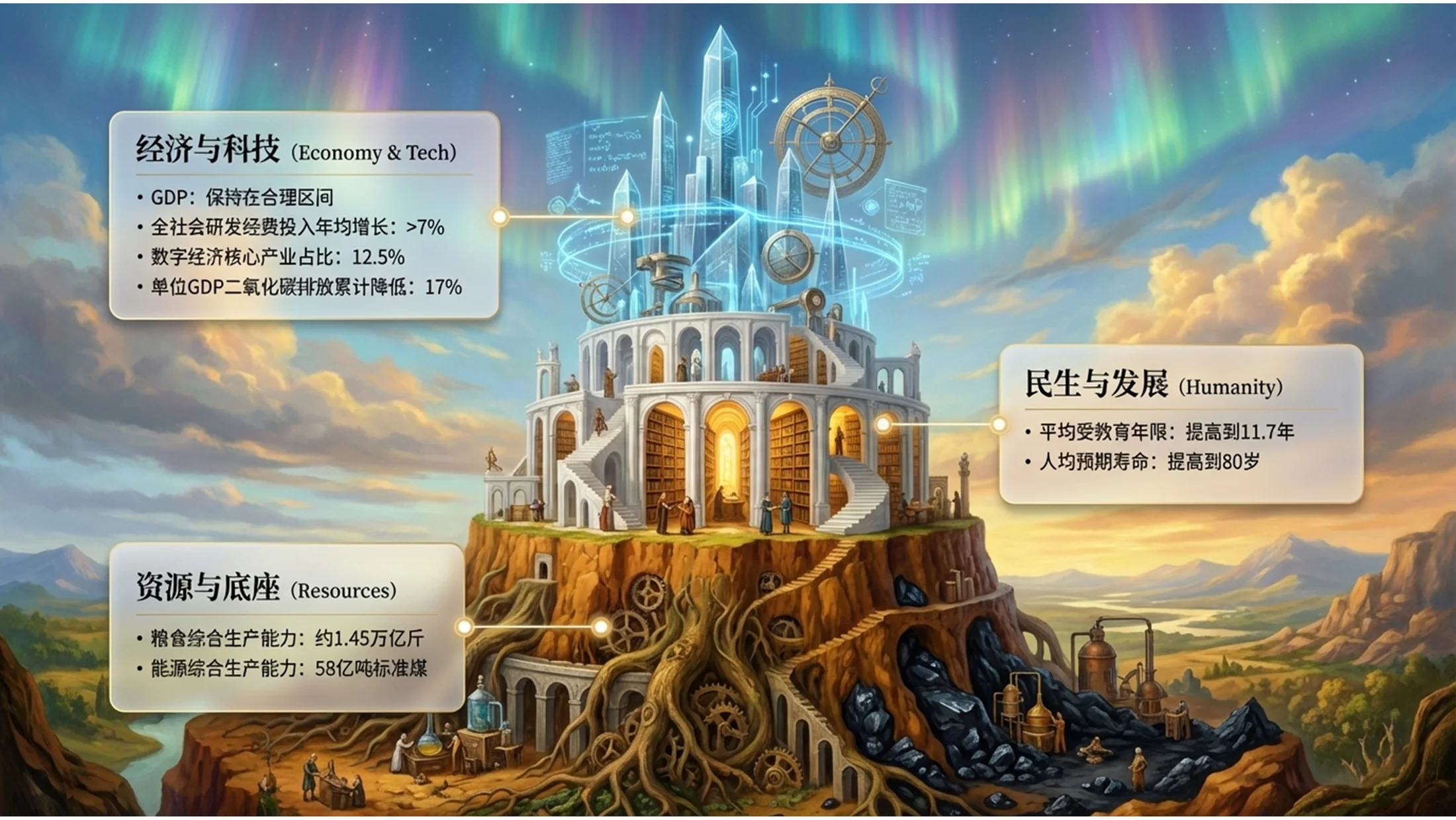 立体油画复古耶罗尼米斯・博斯风格政府工作报告PPT - 预览图4