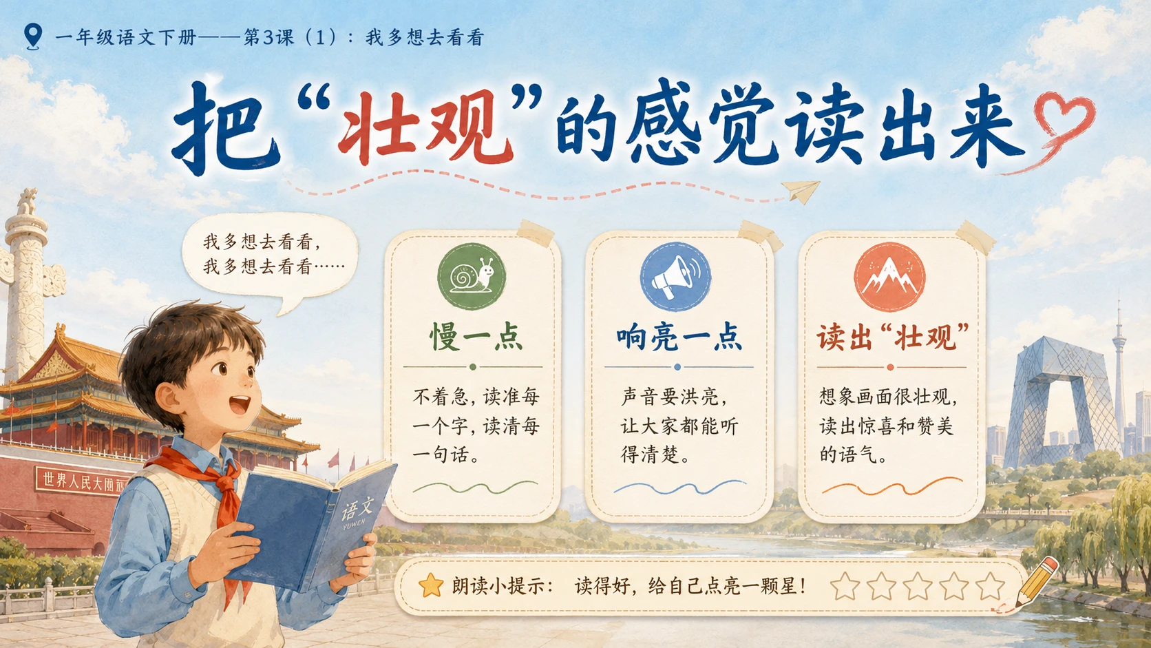 小学六年制统编教材系列课件——一年级语文下册第3课（1）：我多想去看看 - 预览图8