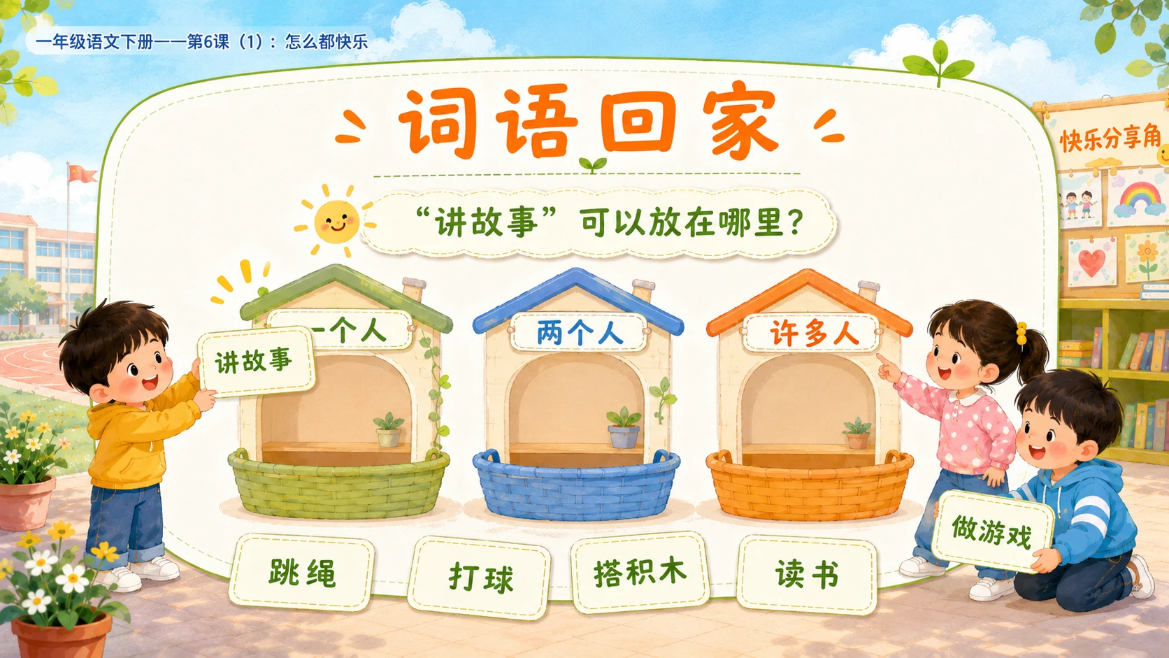 小学六年制统编教材系列课件——一年级语文下册第6课（1）：怎么都快乐 - 预览图14