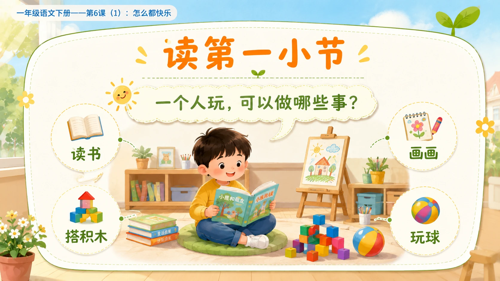 小学六年制统编教材系列课件——一年级语文下册第6课（1）：怎么都快乐 - 预览图7