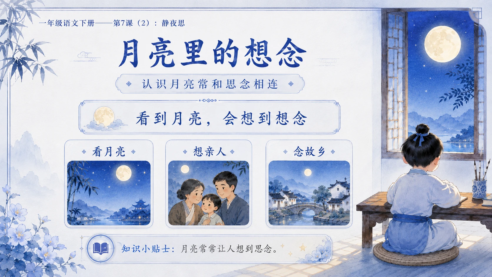 小学六年制统编教材系列课件——一年级语文下册第7课（2）：静夜思 - 预览图16