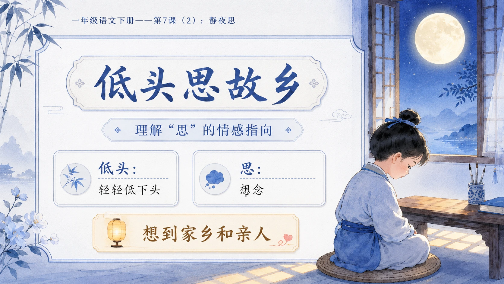 小学六年制统编教材系列课件——一年级语文下册第7课（2）：静夜思 - 预览图6