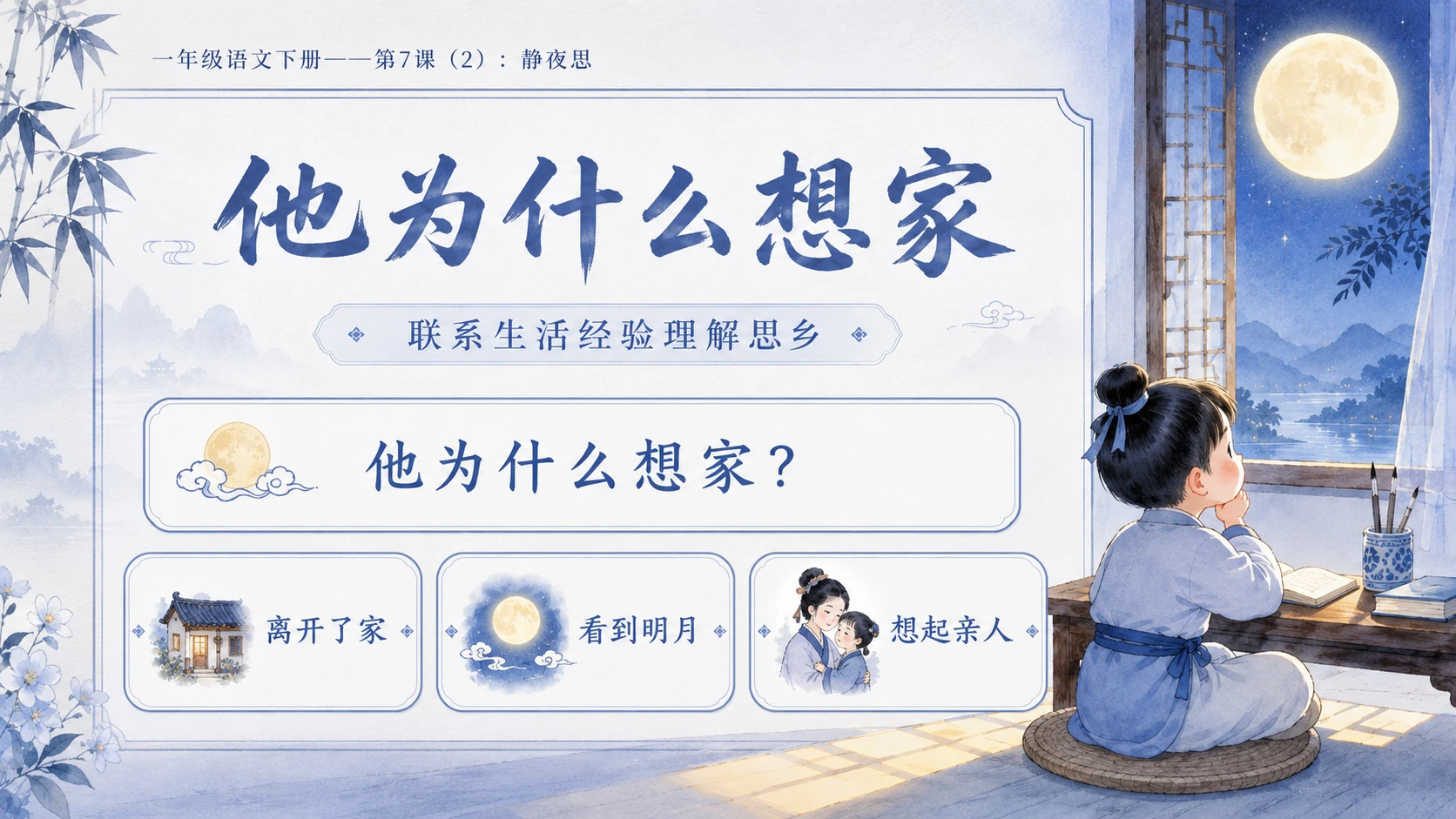 小学六年制统编教材系列课件——一年级语文下册第7课（2）：静夜思 - 预览图8