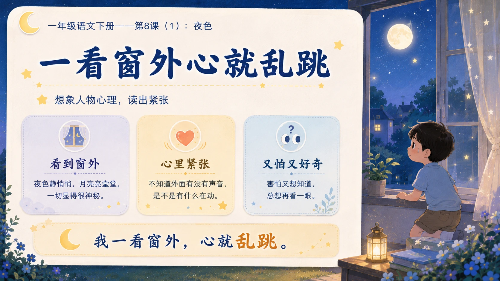 小学六年制统编教材系列课件——一年级语文下册第8课（1）：夜色 - 预览图12