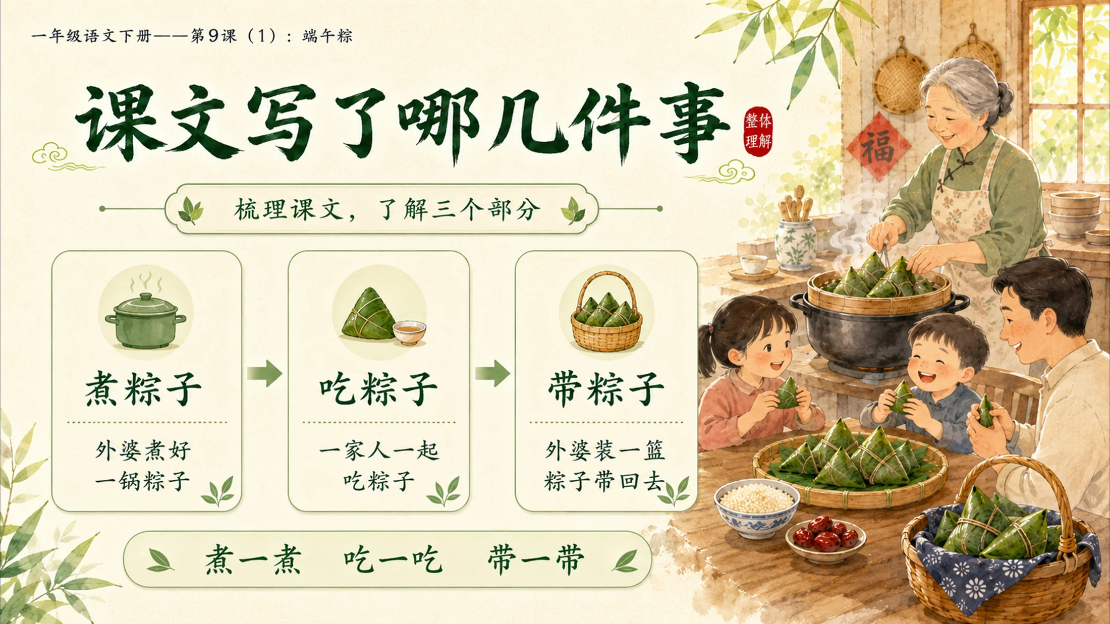 小学六年制统编教材系列课件——一年级语文下册第9课（1）：端午粽 - 预览图11