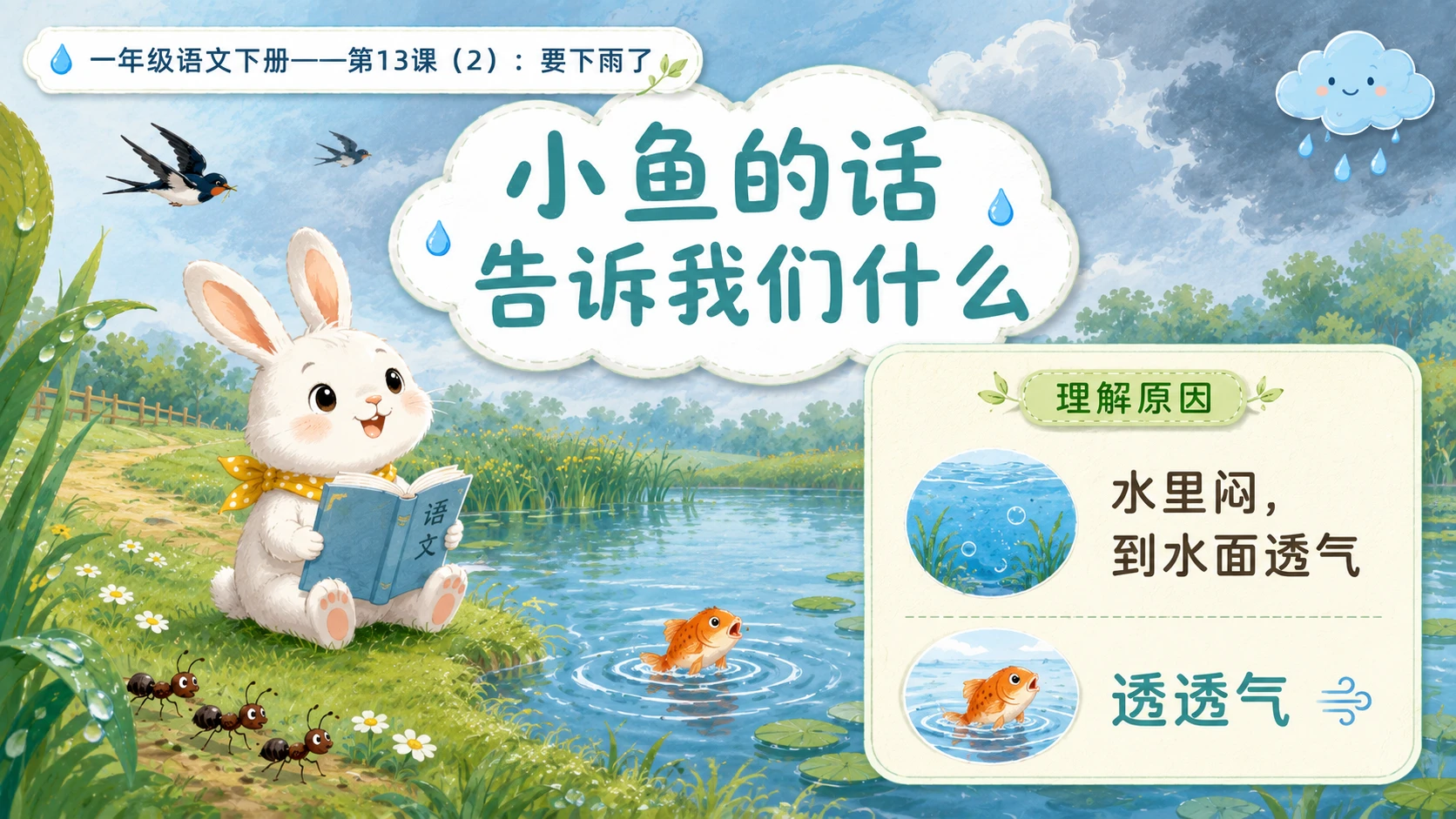 小学六年制统编教材系列课件——一年级语文下册第13课（2）：要下雨了 - 预览图6