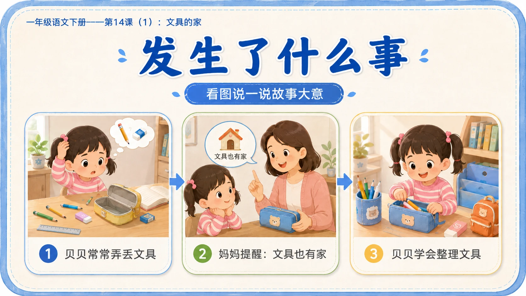 小学六年制统编教材系列课件——一年级语文下册第14课（1）：文具的家 - 预览图7