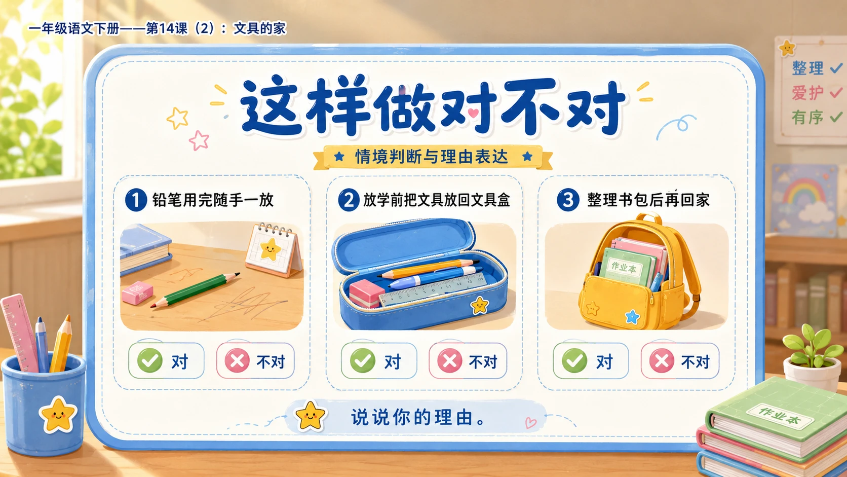 小学六年制统编教材系列课件——一年级语文下册第14课（2）：文具的家 - 预览图10