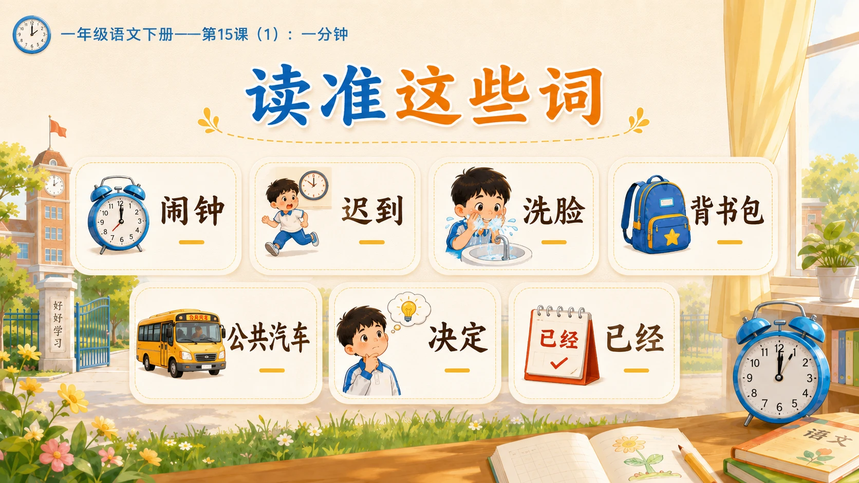 小学六年制统编教材系列课件——一年级语文下册第15课（1）：一分钟 - 预览图6