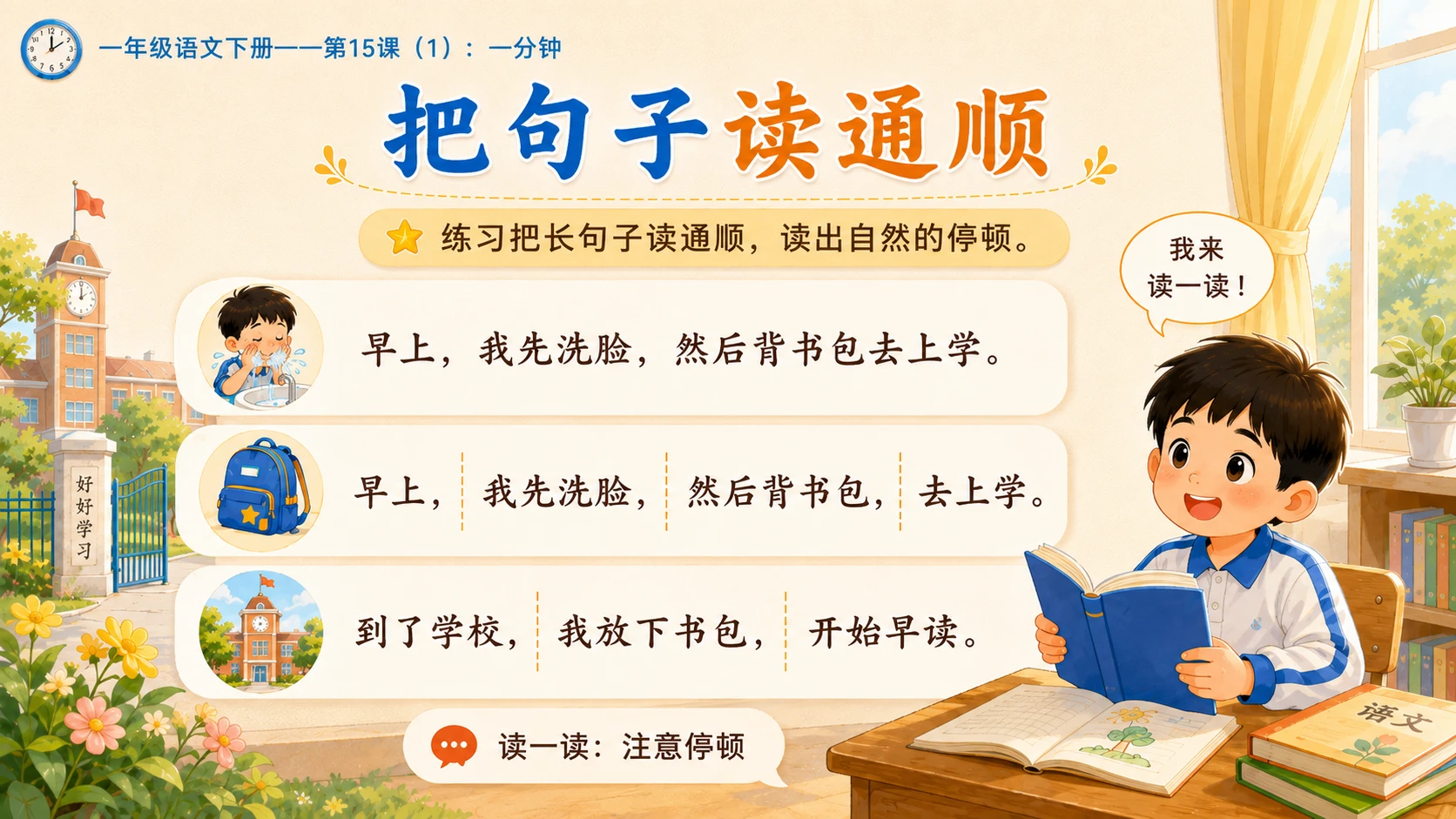 小学六年制统编教材系列课件——一年级语文下册第15课（1）：一分钟 - 预览图7