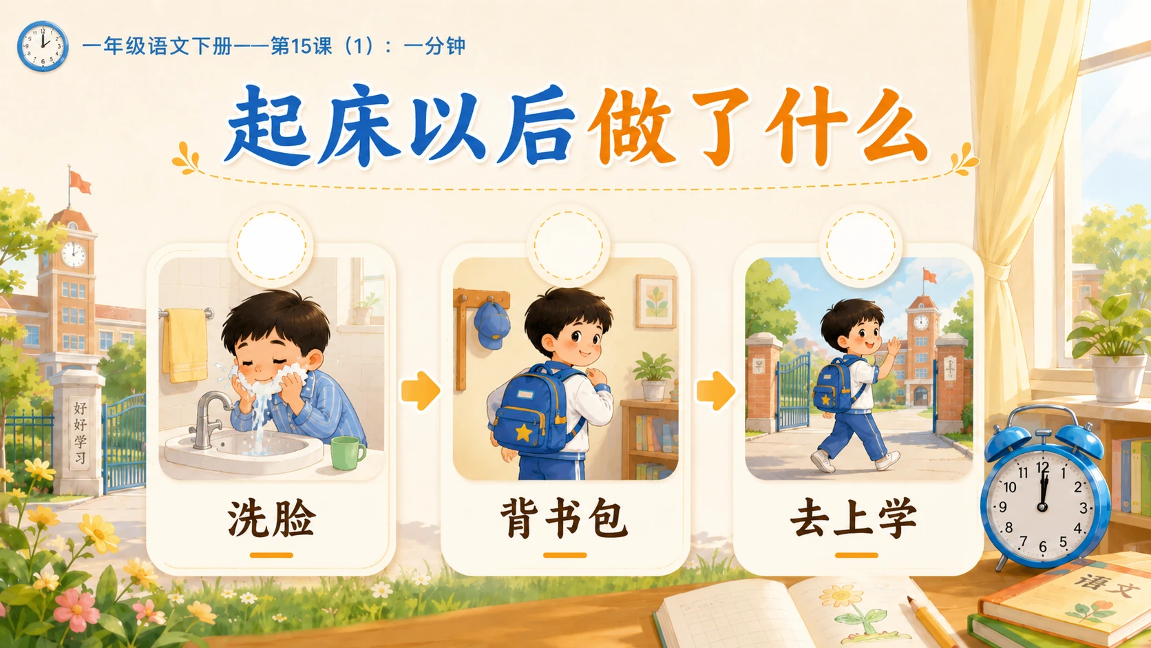 小学六年制统编教材系列课件——一年级语文下册第15课（1）：一分钟 - 预览图9