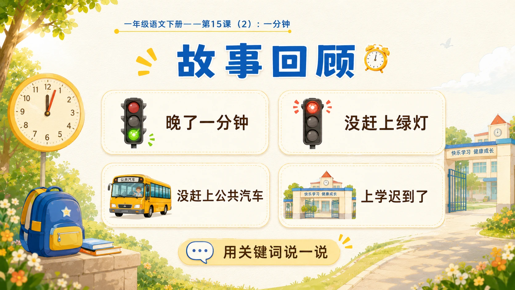 小学六年制统编教材系列课件——一年级语文下册第15课（2）：一分钟 - 预览图2
