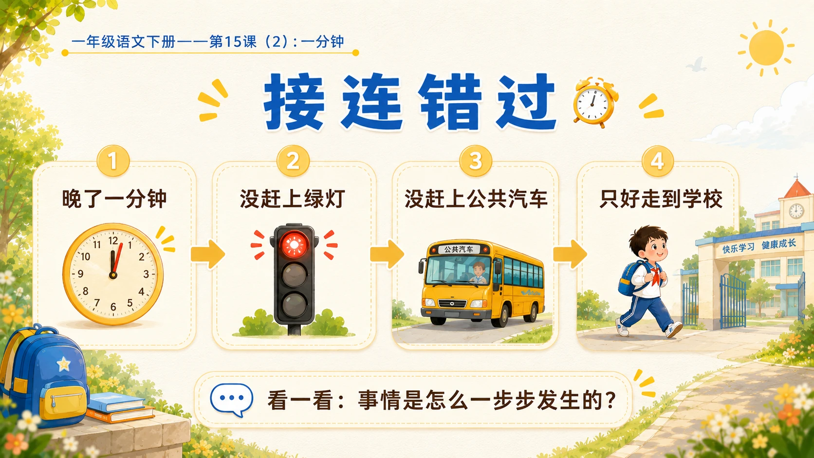 小学六年制统编教材系列课件——一年级语文下册第15课（2）：一分钟 - 预览图5