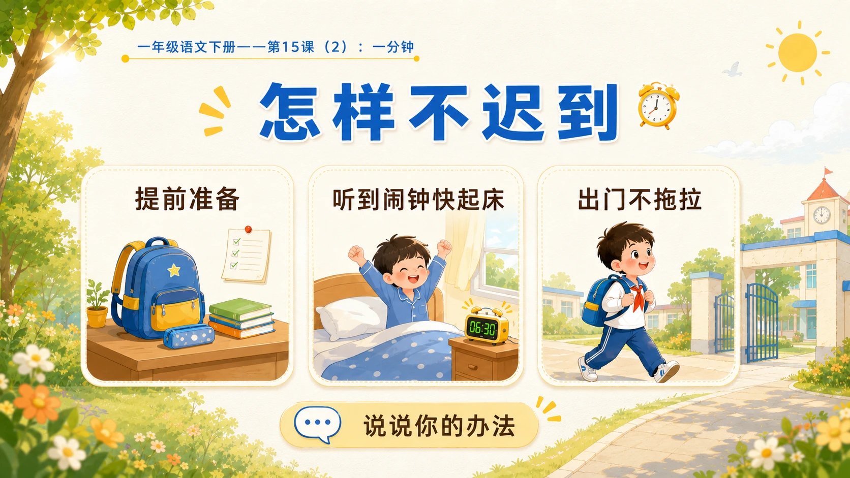 小学六年制统编教材系列课件——一年级语文下册第15课（2）：一分钟 - 预览图10