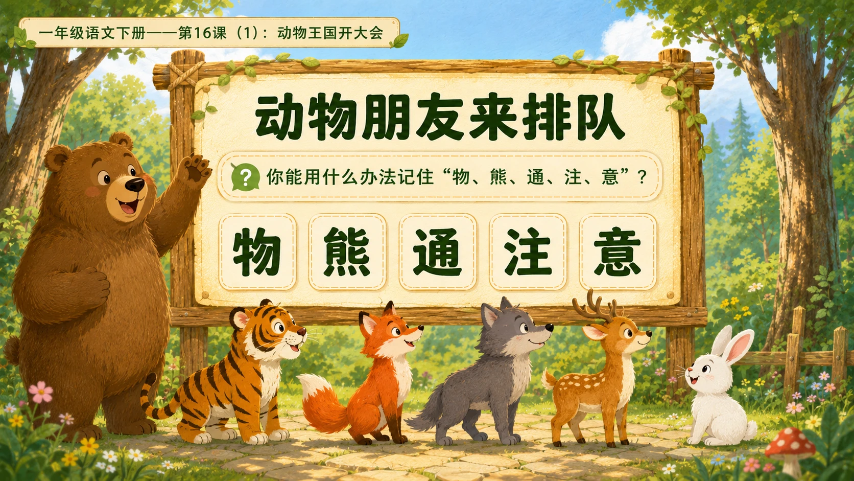 小学六年制统编教材系列课件——一年级语文下册第16课（1）：动物王国开大会 - 预览图5