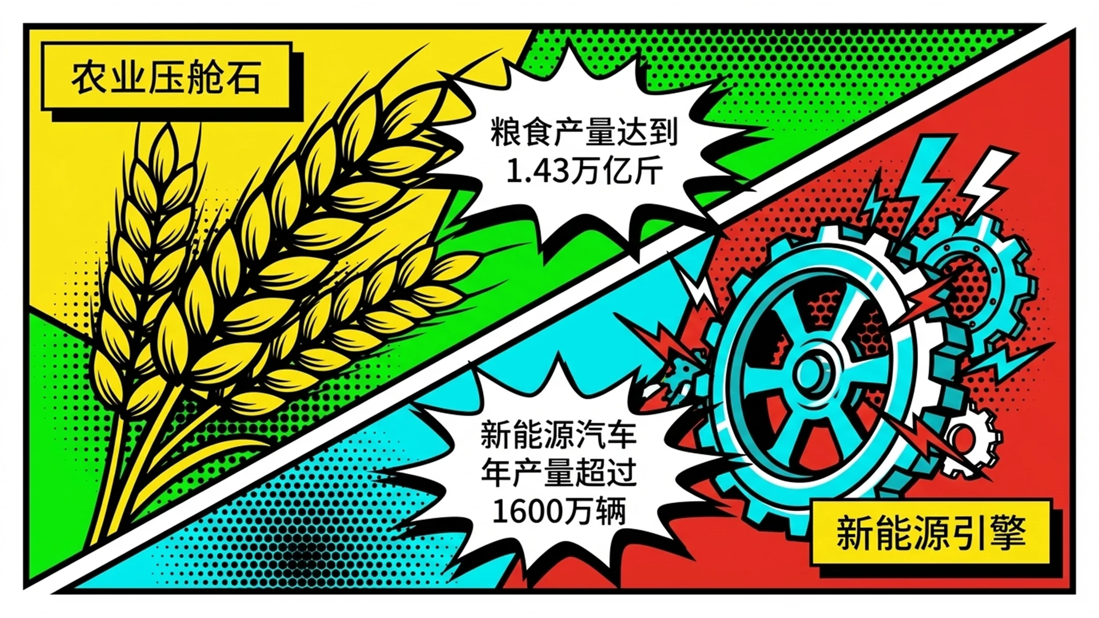 荧光色块罗伊·利希滕斯坦风格政府工作报告PPT - 预览图3