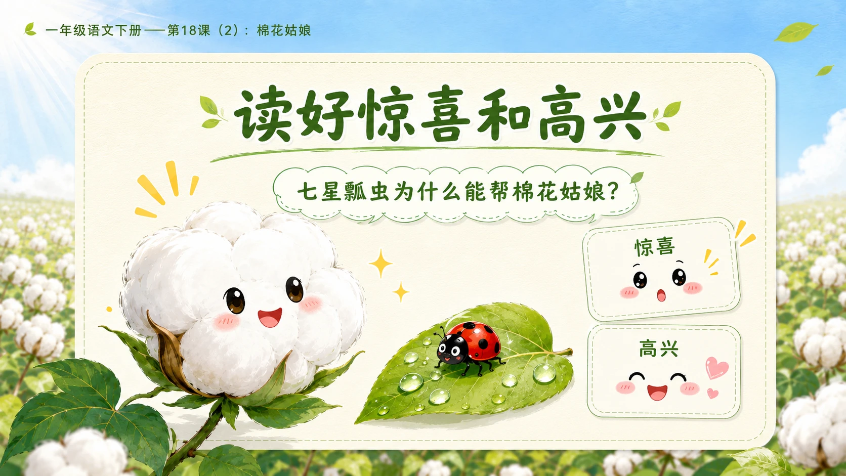 小学六年制统编教材系列课件——一年级语文下册第18课（2）：棉花姑娘 - 预览图7