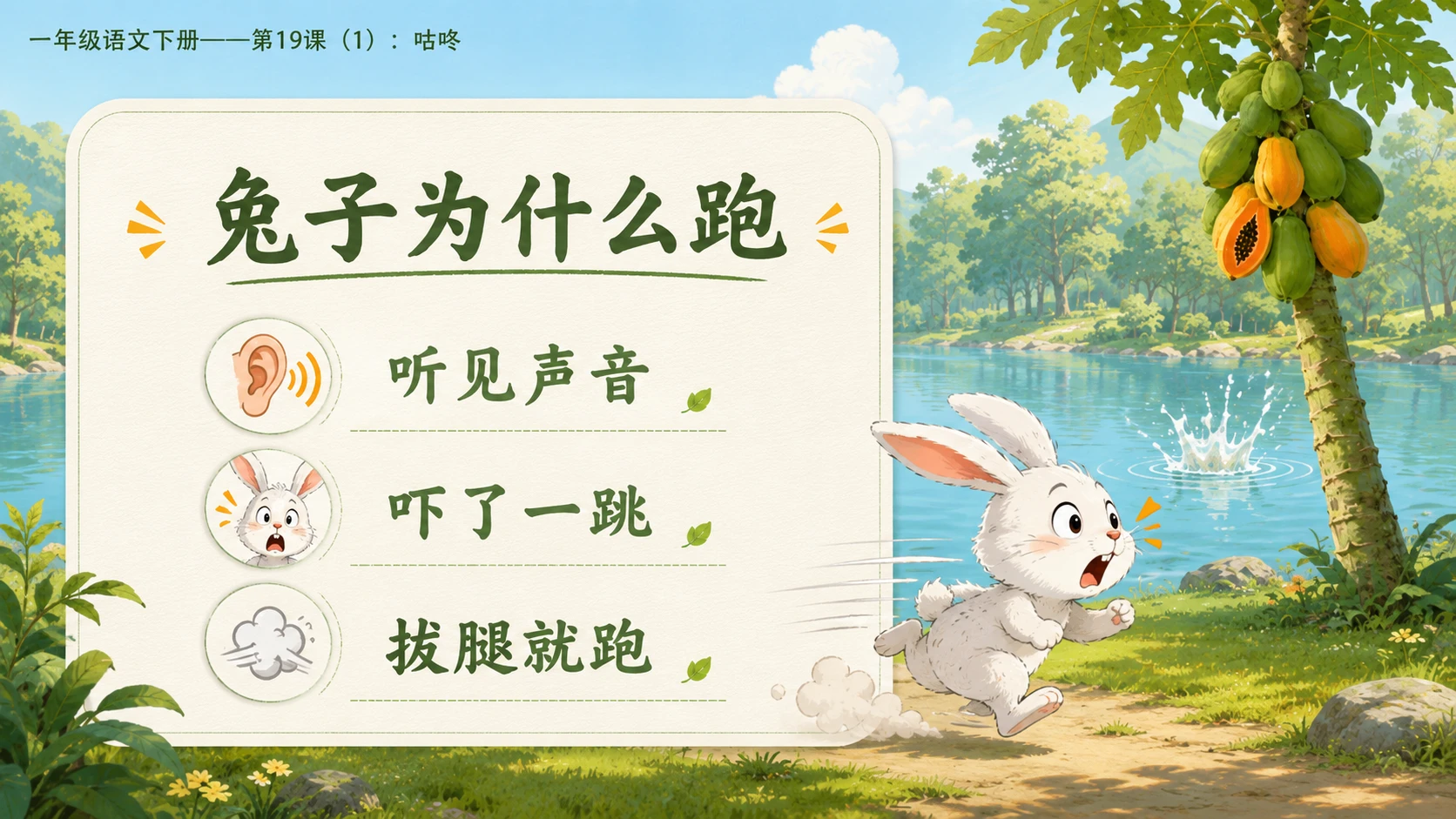 小学六年制统编教材系列课件——一年级语文下册第19课（1）：咕咚 - 预览图10