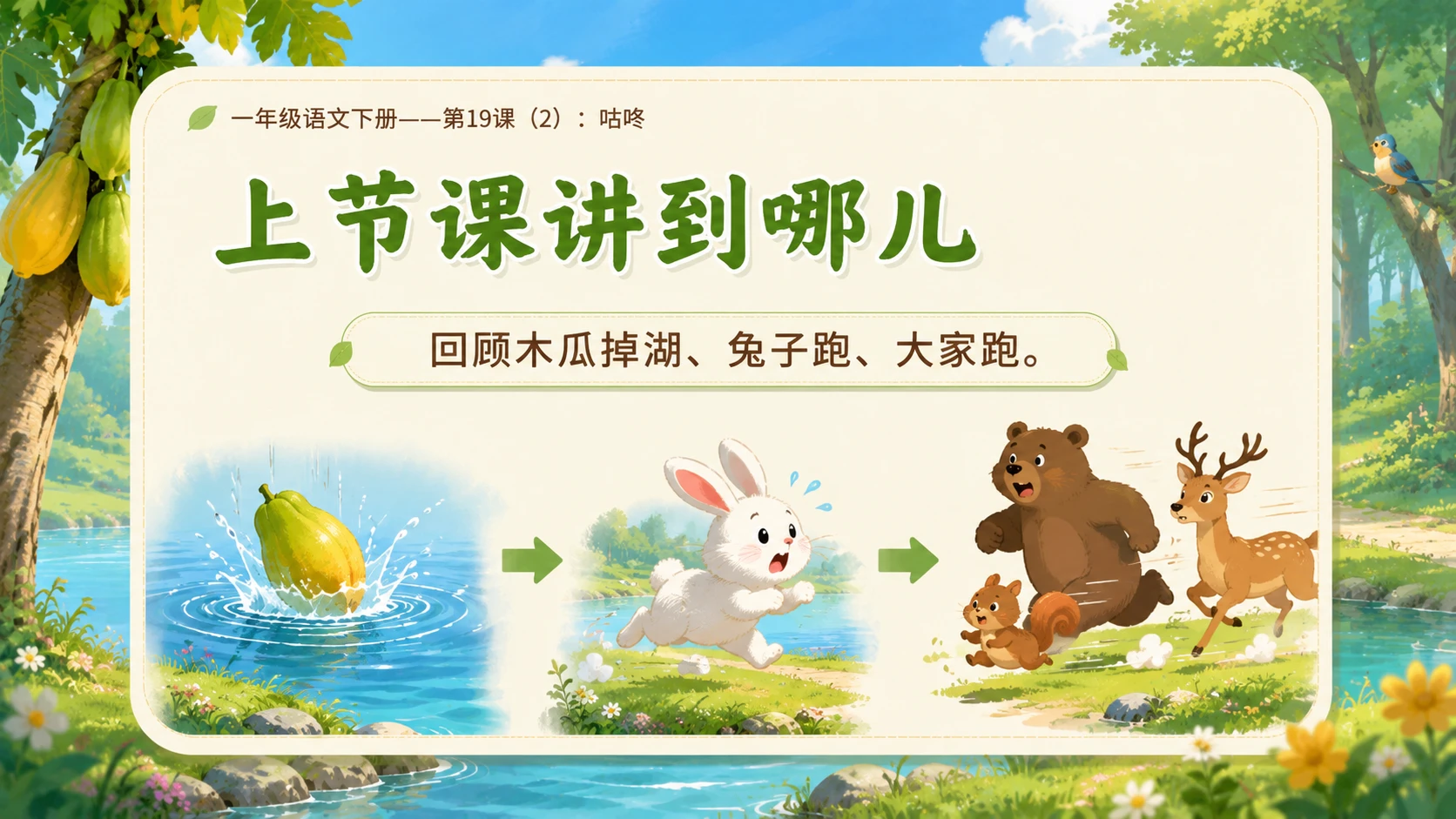 小学六年制统编教材系列课件——一年级语文下册第19课（2）：咕咚 - 预览图2