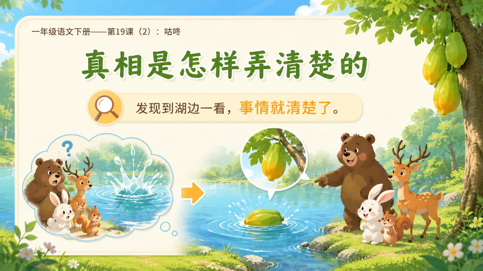 小学六年制统编教材系列课件——一年级语文下册第19课（2）：咕咚 - 预览图7