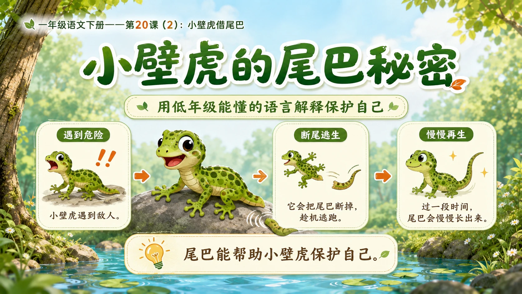 小学六年制统编教材系列课件——一年级语文下册第20课（2）：小壁虎借尾巴 - 预览图10