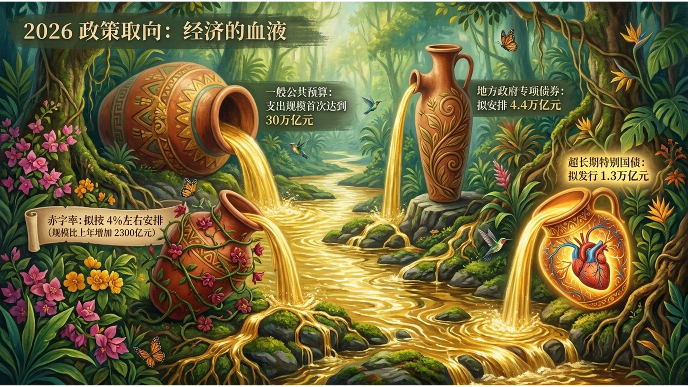 夸张立体绘画弗里达·卡罗风格政府工作报告PPT - 预览图5