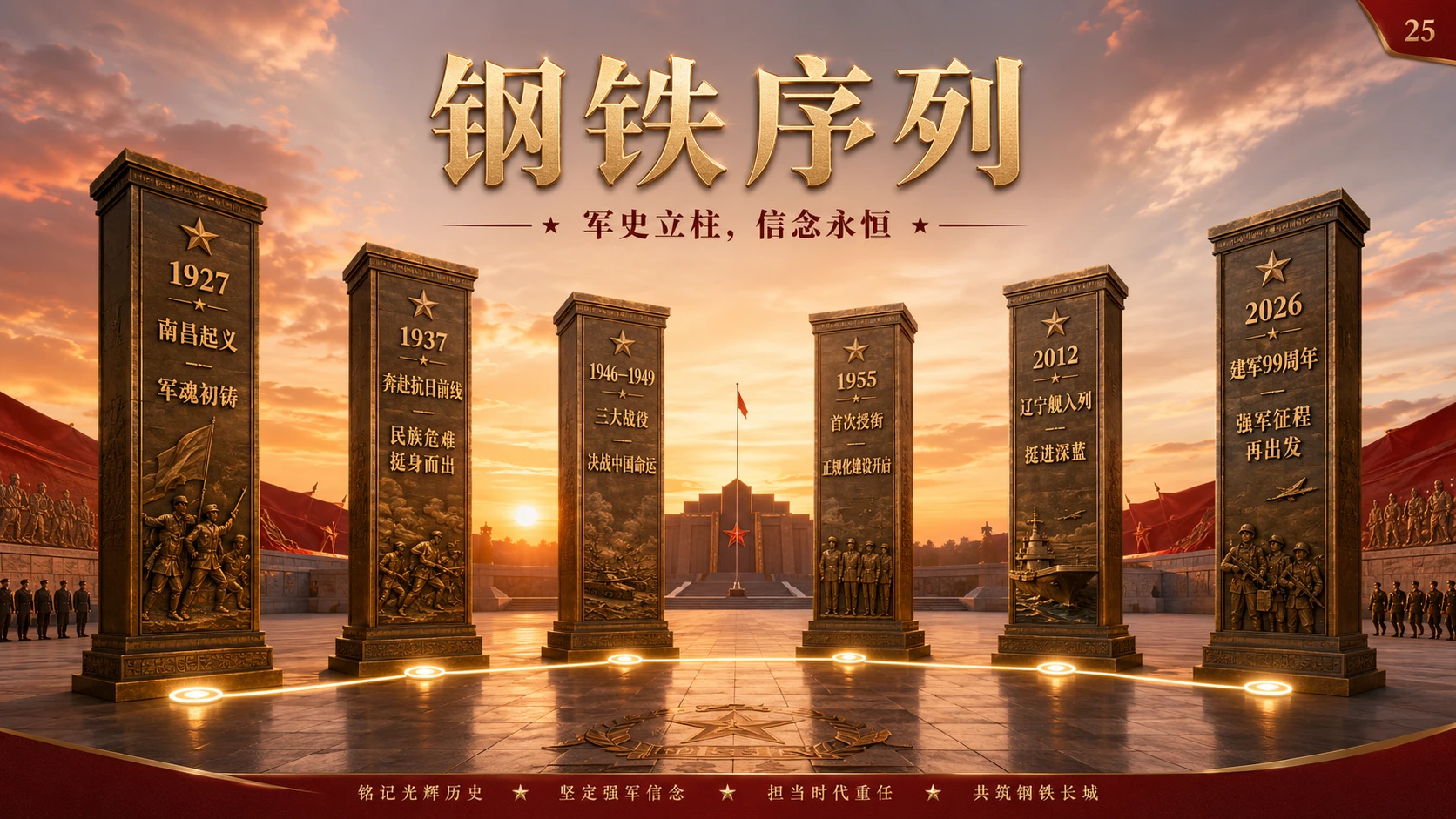 庆祝八一建军节-建军99周年129张PPT灵感库 - 预览图11