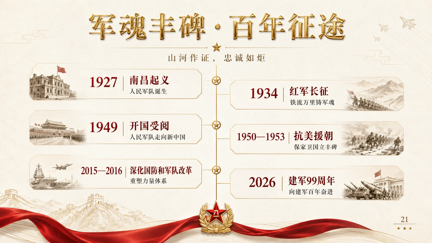 庆祝八一建军节-建军99周年129张PPT灵感库 - 预览图9