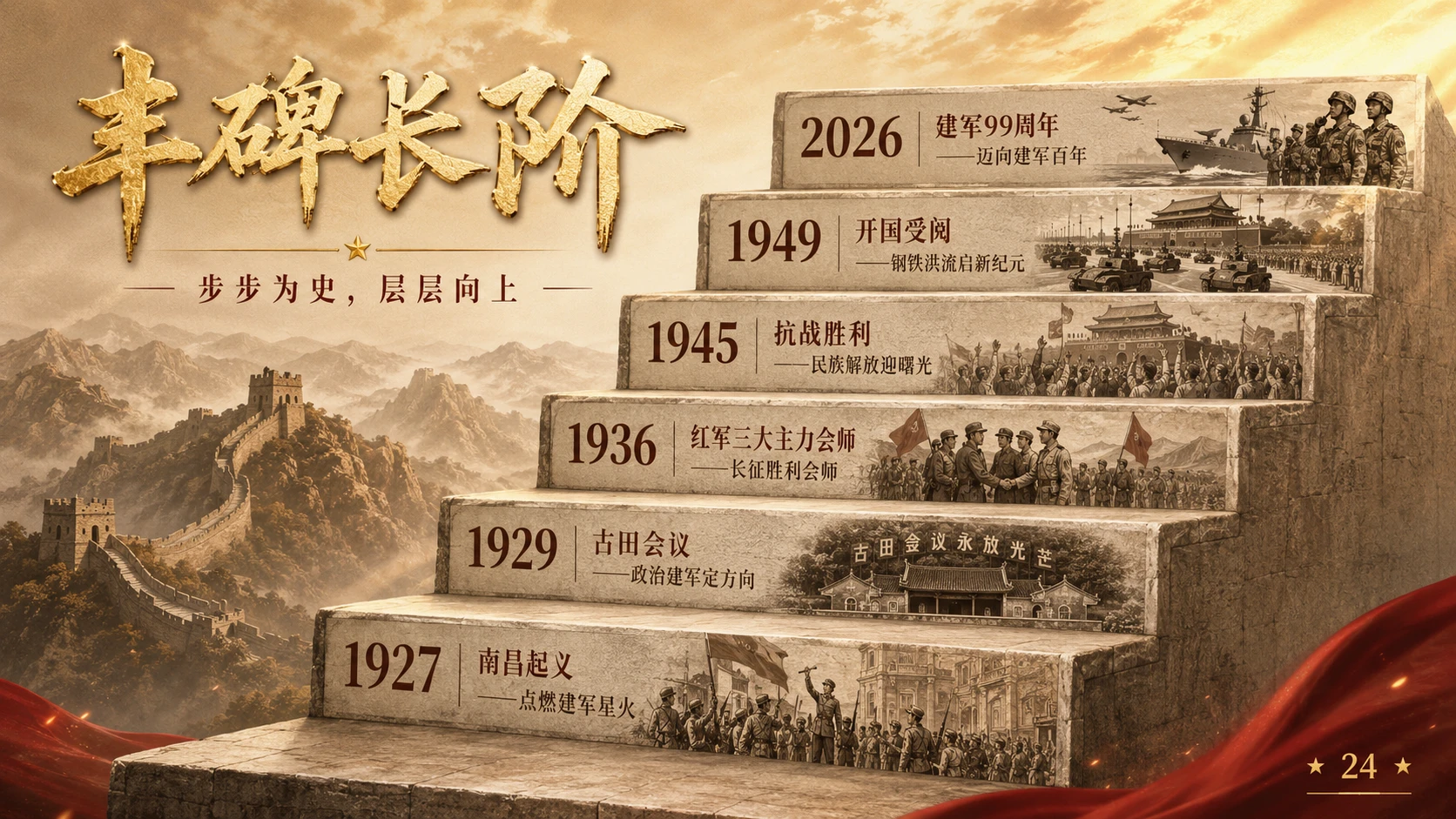 庆祝八一建军节-建军99周年129张PPT灵感库 - 预览图10