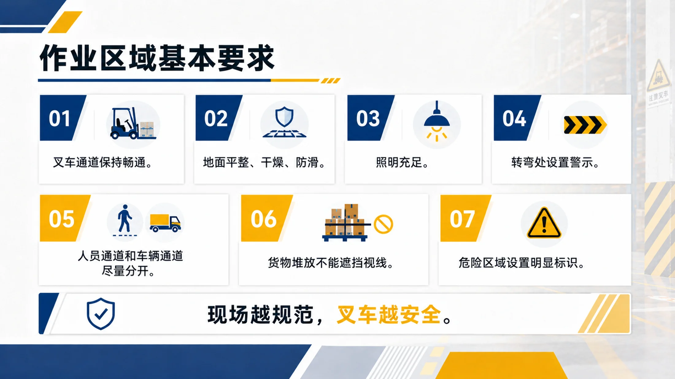 叉车安全操作培训PPT课件｜仓储物流车辆安全｜厂区叉车作业规范模板 - 预览图12