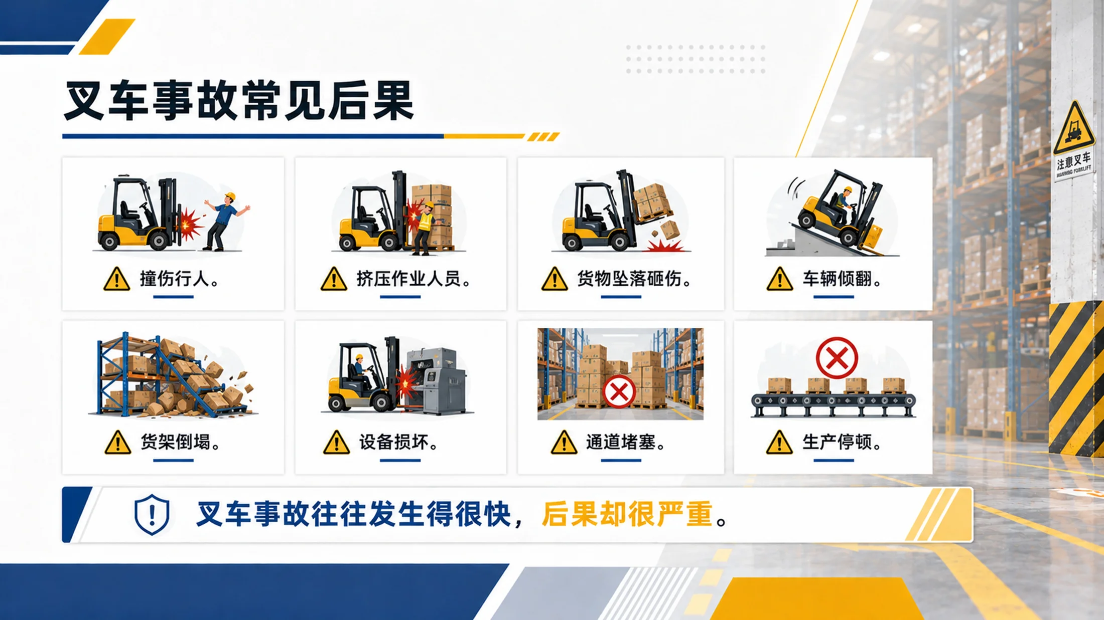 叉车安全操作培训PPT课件｜仓储物流车辆安全｜厂区叉车作业规范模板 - 预览图6