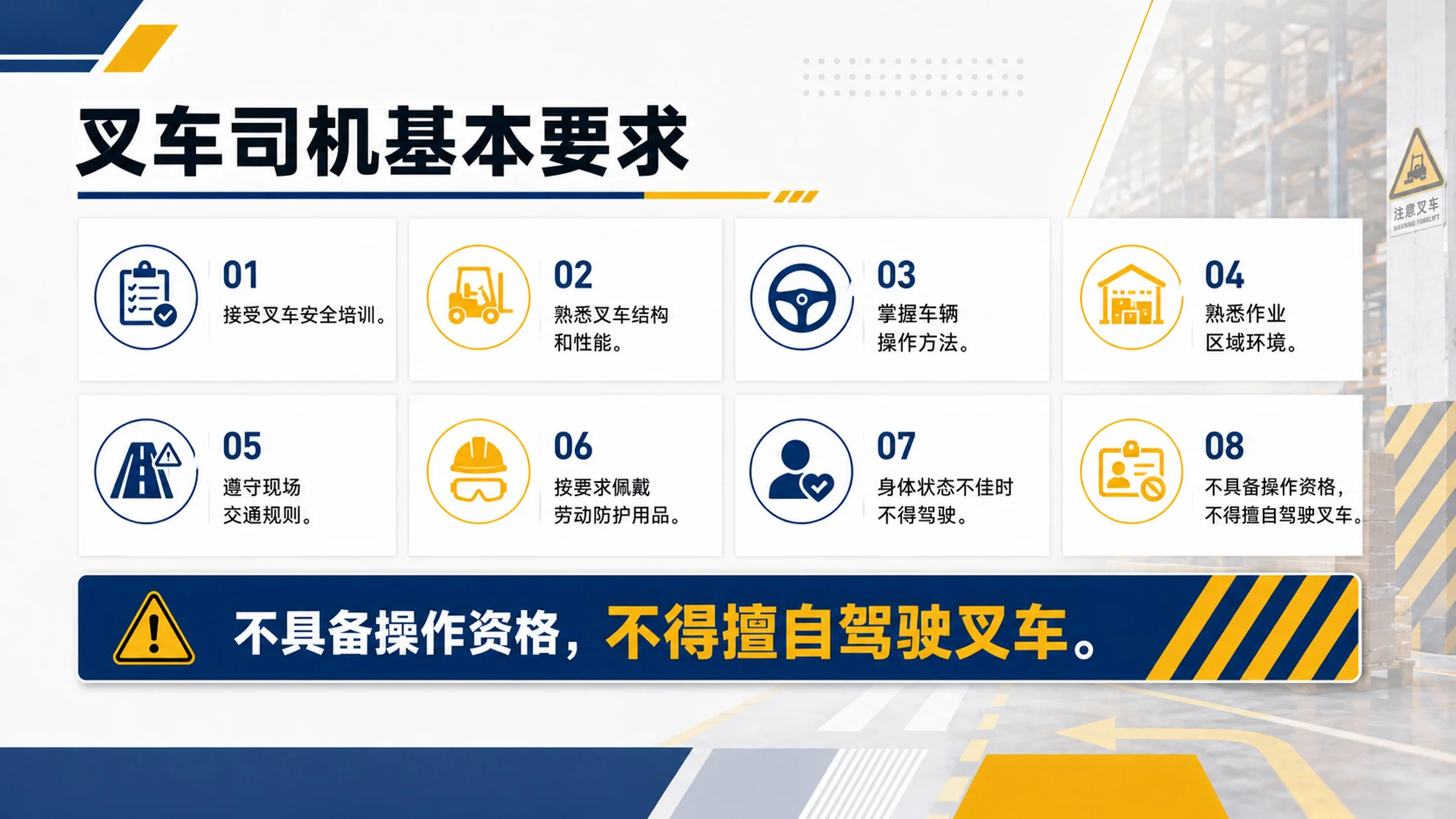 叉车安全操作培训PPT课件｜仓储物流车辆安全｜厂区叉车作业规范模板 - 预览图10