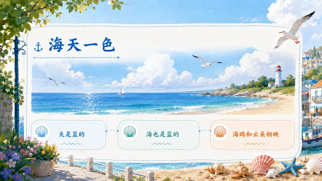 部编版小学语文三年级上册《海滨小城》PPT课件｜海边城市清新写景公开课模板 - 预览图13