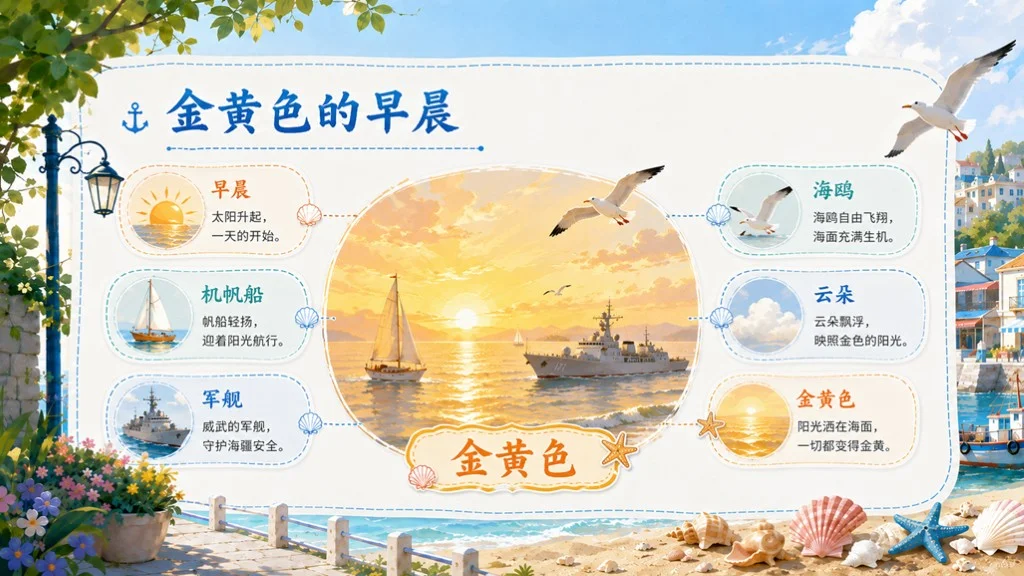 部编版小学语文三年级上册《海滨小城》PPT课件｜海边城市清新写景公开课模板 - 预览图14