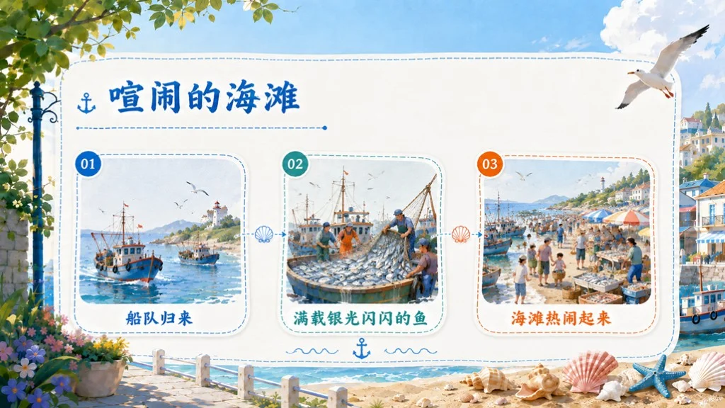部编版小学语文三年级上册《海滨小城》PPT课件｜海边城市清新写景公开课模板 - 预览图17