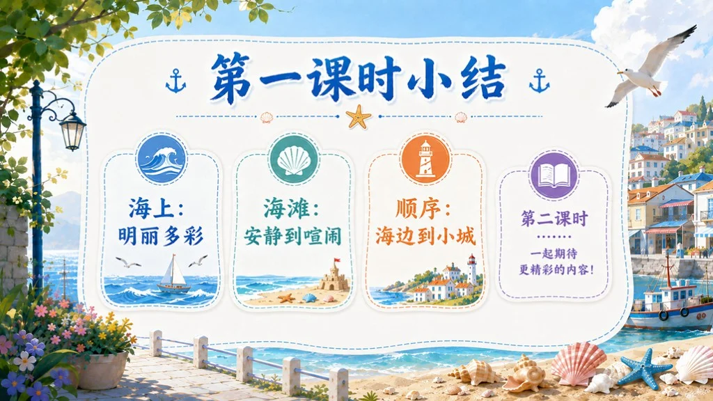 部编版小学语文三年级上册《海滨小城》PPT课件｜海边城市清新写景公开课模板 - 预览图18