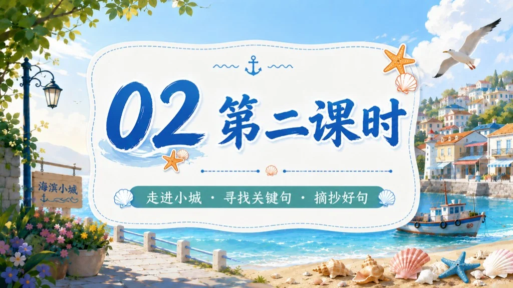 部编版小学语文三年级上册《海滨小城》PPT课件｜海边城市清新写景公开课模板 - 预览图19