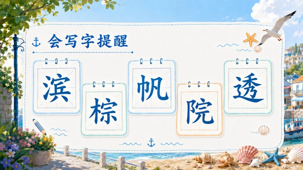 部编版小学语文三年级上册《海滨小城》PPT课件｜海边城市清新写景公开课模板 - 预览图8
