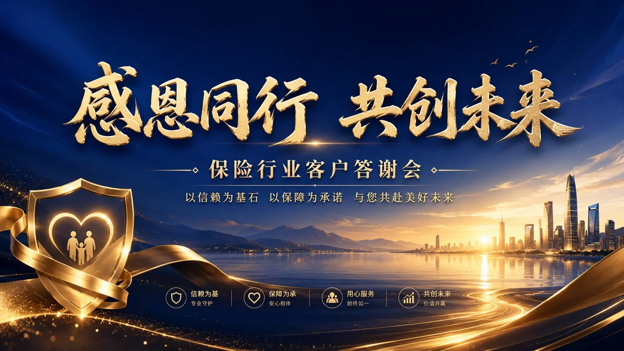 保险行业高端PPT视觉图库｜100款全场景红金商务模板设计 - 预览图16