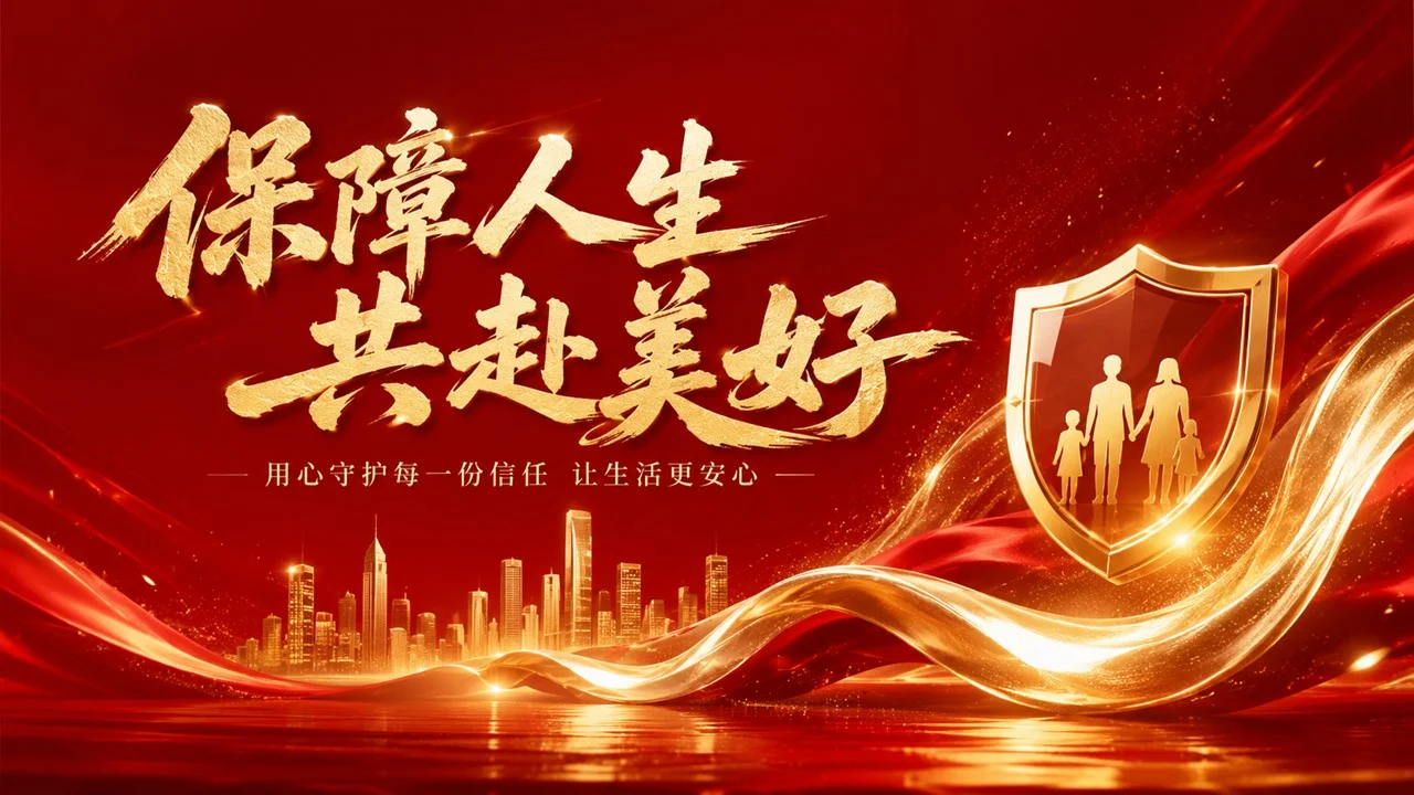 保险行业高端PPT视觉图库｜100款全场景红金商务模板设计 - 预览图3