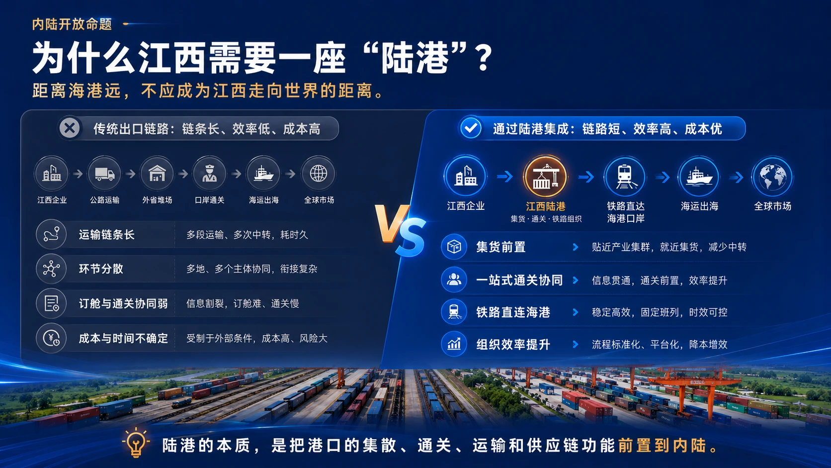 借港出海，向世界打开江西通道｜招商推介型 + 城市开放平台介绍型 + 项目价值展示型PPT - 预览图1