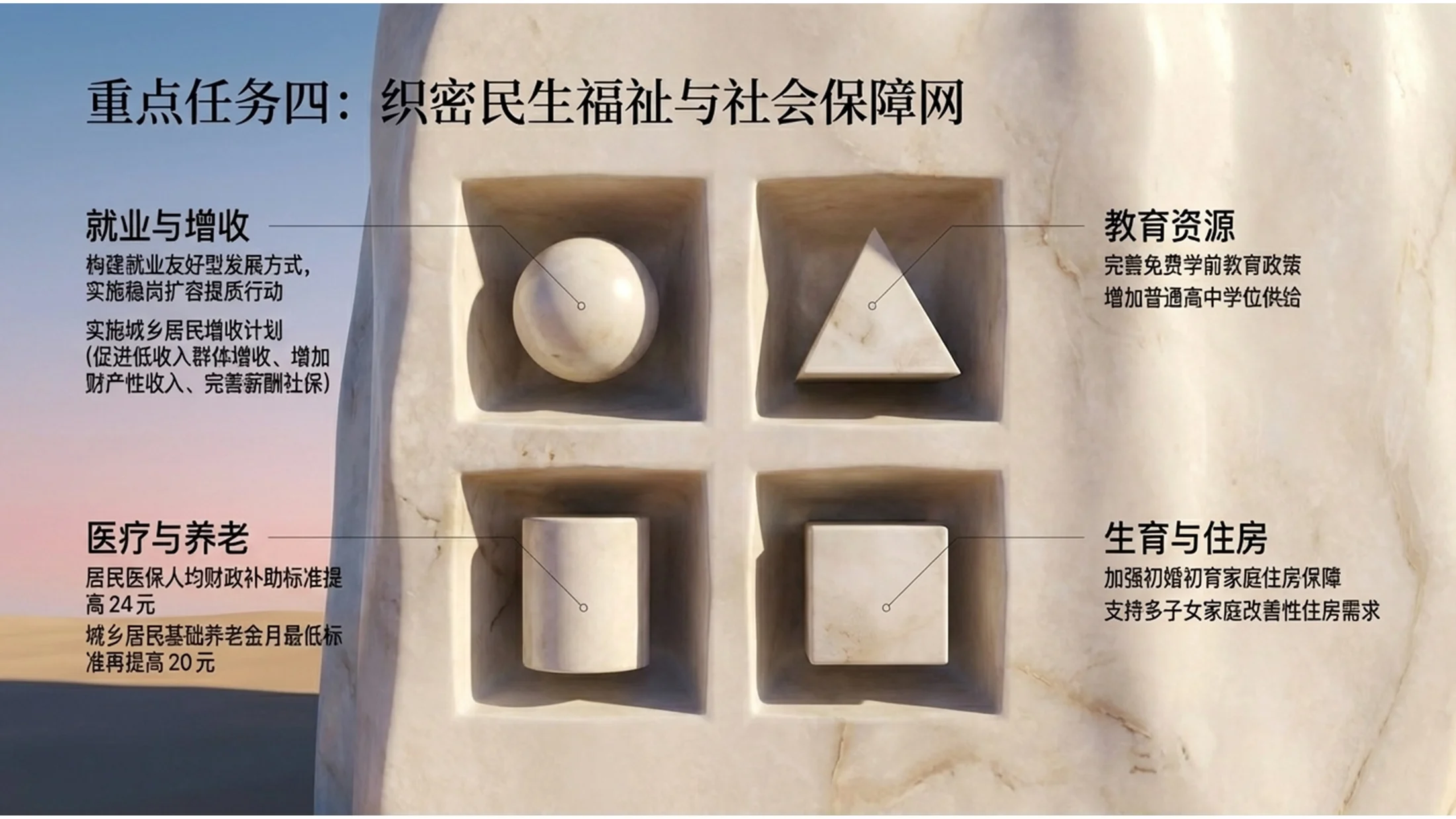 圆滑石头雕塑伊夫·唐吉风格政府工作报告PPT - 预览图10