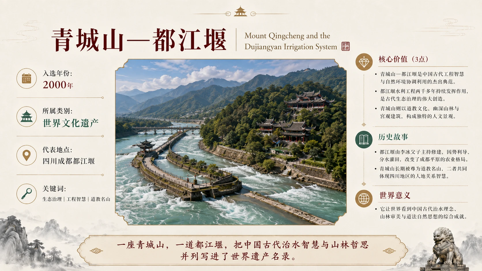 中国世界遗产“全家福”｜国家级文化展览画册风格PPT - 预览图7
