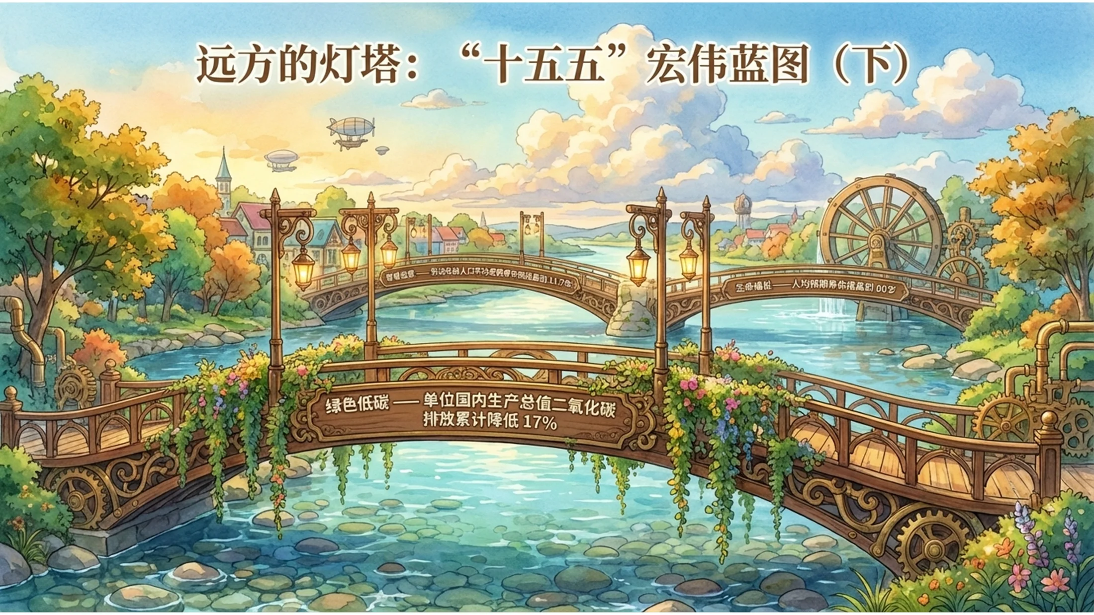 清新卡通手绘宫崎骏风格政府工作报告PPT - 预览图5