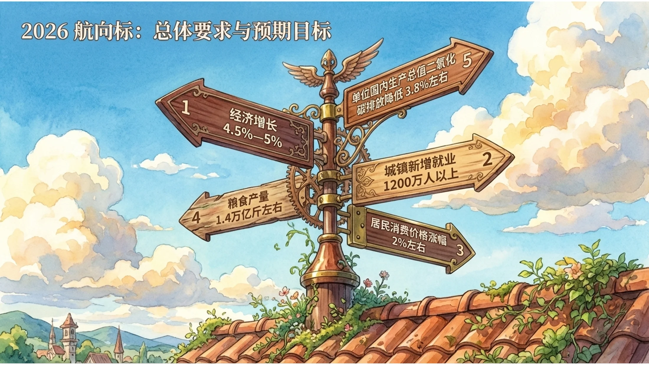 清新卡通手绘宫崎骏风格政府工作报告PPT - 预览图6
