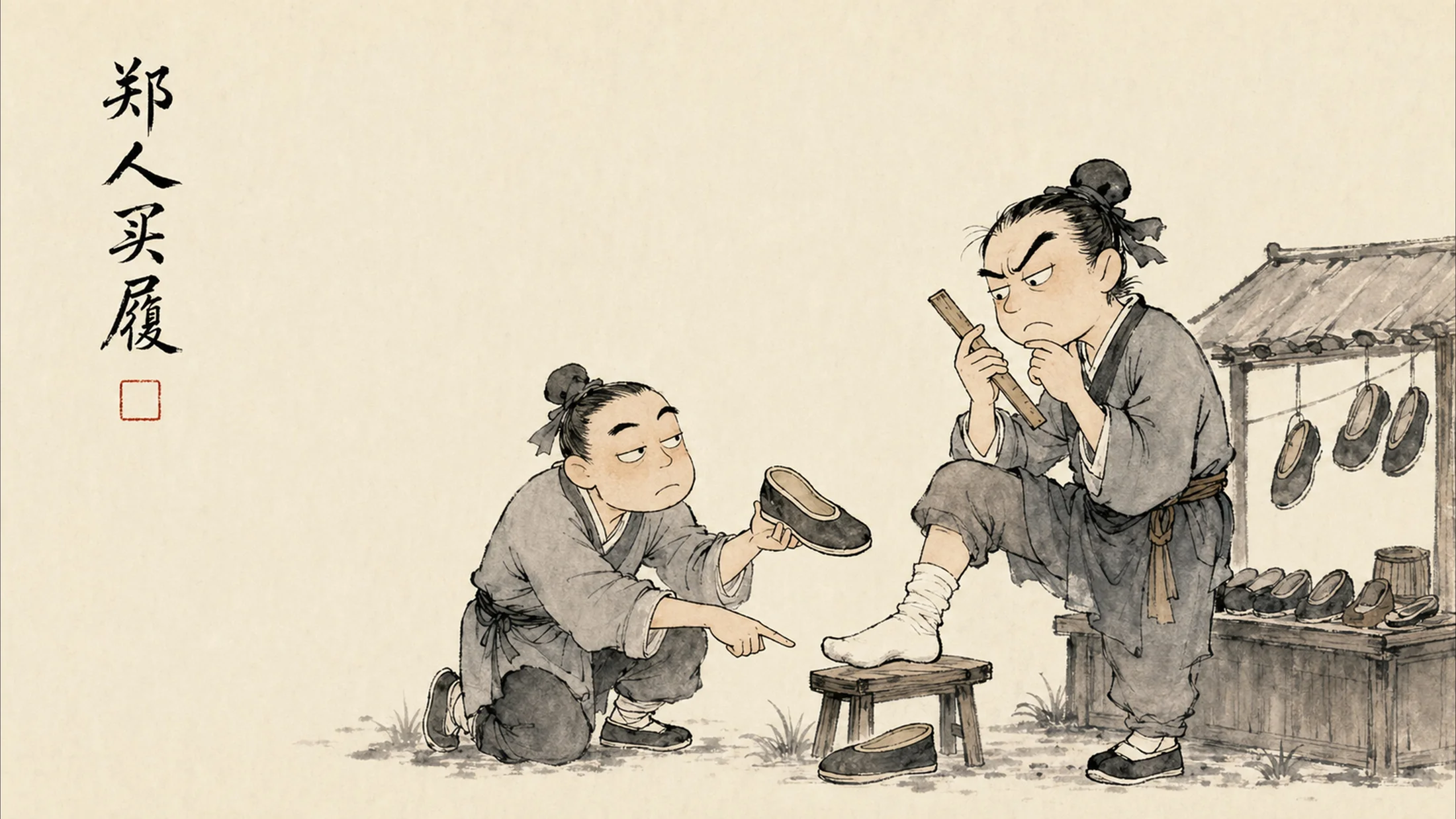 成语里的荒诞人生（30个中国成语故事图解）水墨画PPT - 预览图16