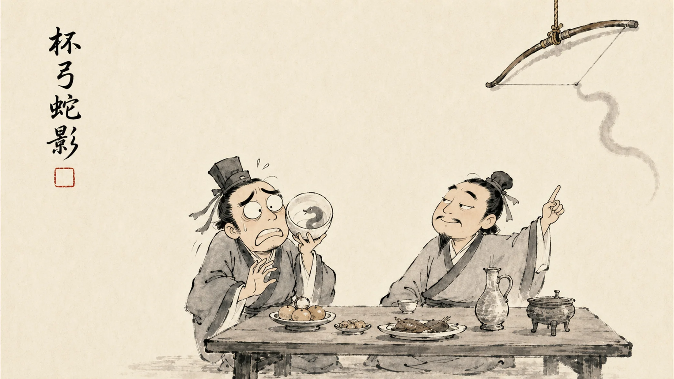 成语里的荒诞人生（30个中国成语故事图解）水墨画PPT - 预览图5